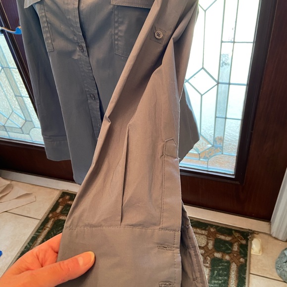 Spense long sleeve button down grey shirt with roll up button sleeve - Picture 3 of 9